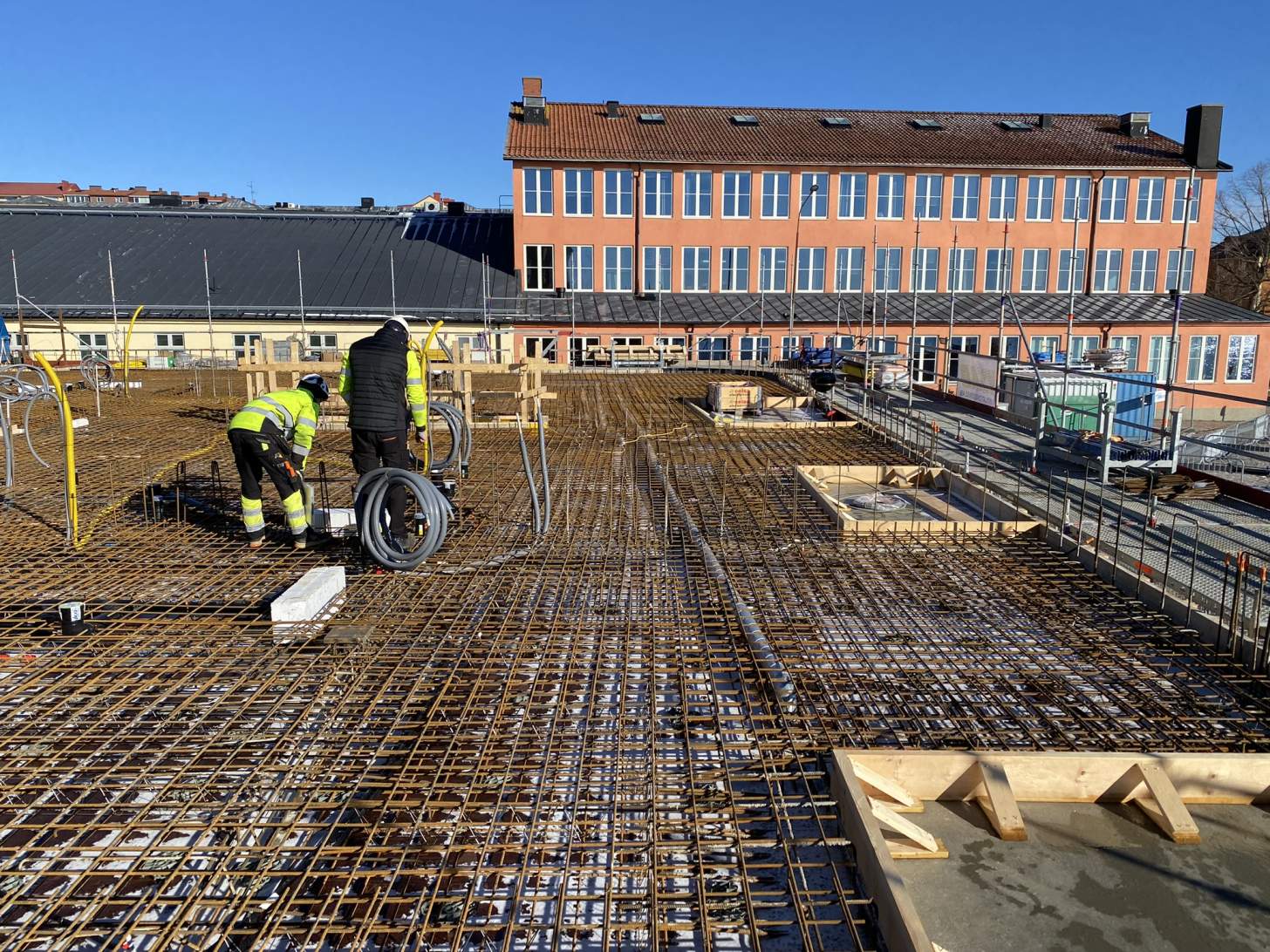 Byggplatsen 8 mars 2023 Inför betonggjutningen