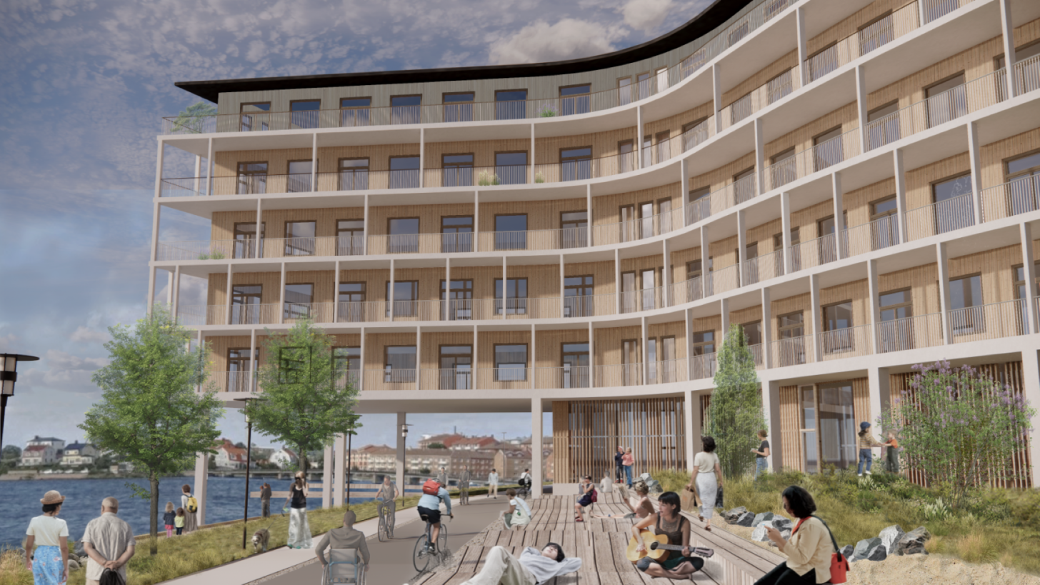 Kajstråket och gården sett från söder